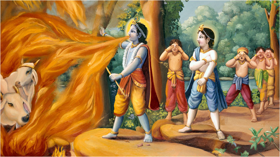 Krishna Devours Forest Fire