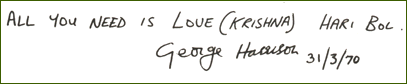 George Harrison Writing