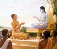 Śrīla Śukadeva Gosvāmī narrates Śrīmad-Bhāgavatam to King Parīkṣit 